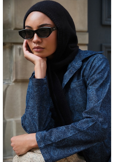 Carell Knit Balaclava Bere Başlık Siyah Çok Renkli