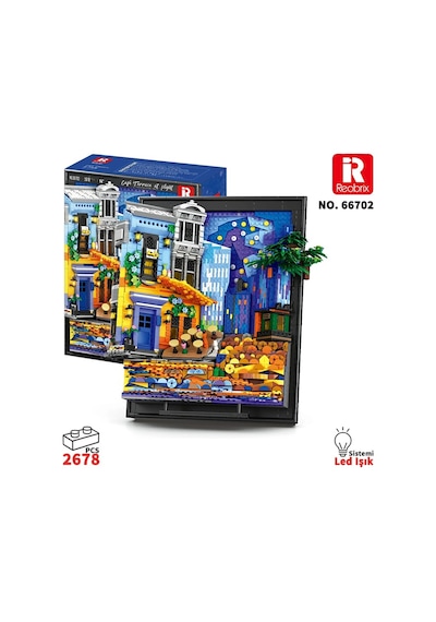 Reobrix Starry Night Cafe Wall Art 66702 Brick Yapım Seti