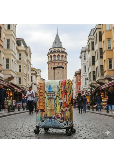 My Saraciye My 17 Galata Valizler İçin Kılıf Seti Kabin Orta Ve Büyük Turuncu