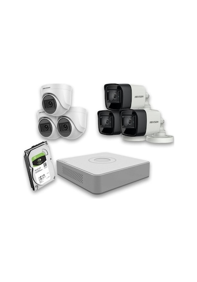 Hıkvısıon - 6 Kameralı 2mp Güvenlik Sistemleri + Full Set