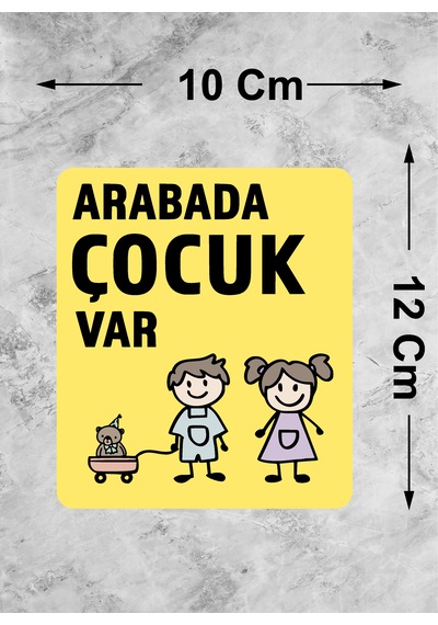 Arabada Çocuk Var Sticker - Araba Oto Cam Sticker - 00289 12X10 Cm