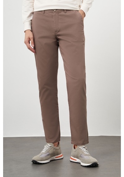 Morven Erkek Kahve Pamuk Yan Cep Slim Fit Chino Pantolon 25ks003001400 Kahve