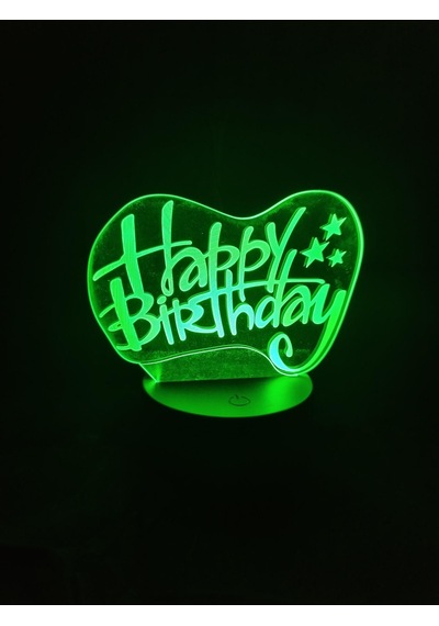 3d Doğum Günü 1 Figürlü Gece Lambası Çok Renkli