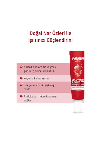 Weleda Pomegranate & Maca Peptides Organik Nar Özlü Nemlendirici ve Sıkılaştırıcı Göz Kremi 12ml