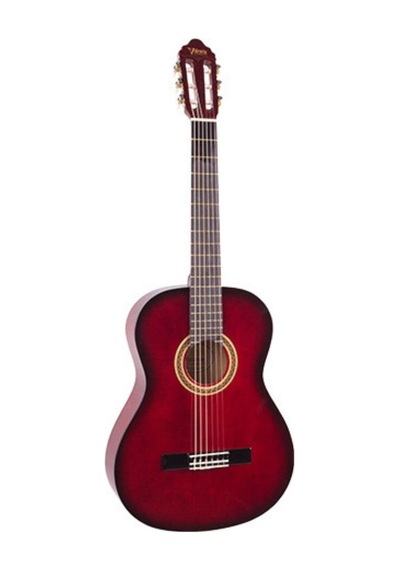Valencia Vc101trds Klasik Gitar 1/4 Kırmızı Sap Çelikli - 4-6 Yaş İçin - Minik Boy