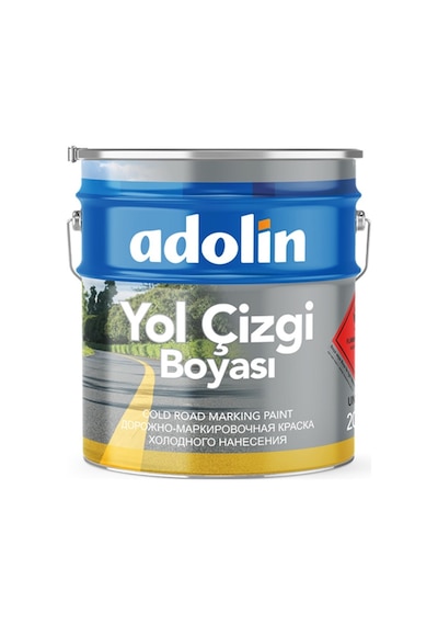Adolin Yol Çizgi Boyası Beyaz Sarı Yeşil 0.875 KG