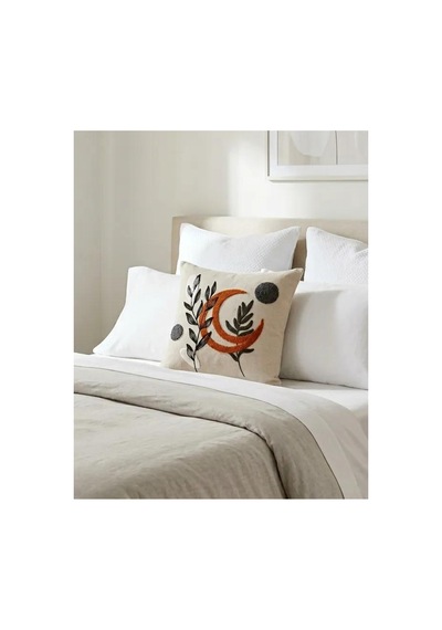Punch Nakış Kırlent Kılıfı 2 Li 40 Cm X 40 Cm Açık Kahverengi - Bej