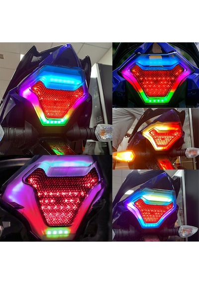 Yamaha Mt-07, Yzf-r3, Y15zr V3 Universal Sinyalli Stop Lambası Rgb Bluetooth App Kontrol 210 Mod
