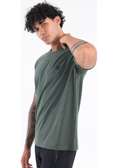 Rowinger Bisiklet Yaka Merserize Erkek Spor T-shirt Haki
