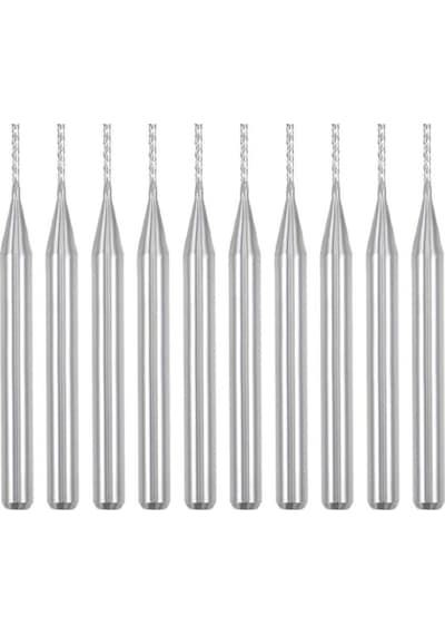 Tungsten Karbür Pcb Kesme Cnc Freze Ahşap İşleme 0.4mm 10 Adet