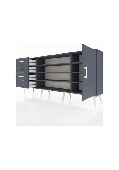 Arges Konsol 6 Raflı 4 Çekmeceli Tek Kapaklı 176x30x83 Antrasit-antrasit/antrasit Antrasit/antrasit Arges Konsol 6 Raflı 4 Çekmeceli Tek Kapaklı 176x30x83 Antrasit-antrasit/antrasit Antrasit/antrasit