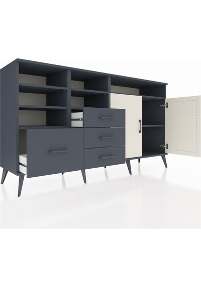 Hyperion Konsol 7 Raflı 4 Çekmeceli 2 Kapaklı 176x44x99 Antrasit- Antrasit-aytaşı/antrasit Hyperion Konsol 7 Raflı 4 Çekmeceli 2 Kapaklı 176x44x99 Antrasit- Antrasit-aytaşı/antrasit