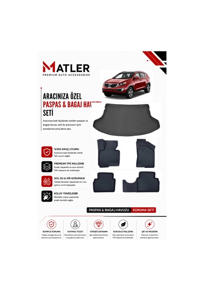Kia Sportage 2013 Model 4d Ekstra Havuzlu Paspas Ve Bagaj Havuzu Set