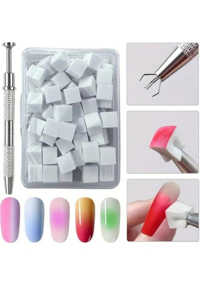 Ocean 200'lü Kalemli Ombre Ve Nail Art Sünger Seti Kalemli Asu-301s
