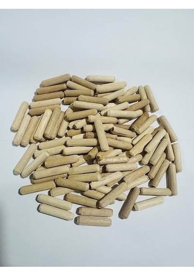 Ahşap Kavela 8x35 Mm Mobilya Bağlantı Pimi Fırınlanmış Kayın 50 Adet Çoklu Renk