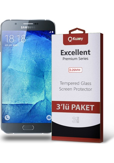 Samsung Galaxy A8 ile Uyumlu Kırılmaz Cam Ekran Koruyucu Ekonomik 3'lü Paket
