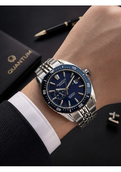 Quantum Otomatik Mekanizma Sapphire Cizilmez Cam Çelik Kordon 10 Atm Erkek Kol Saat Emg.1257.390 Gümüş