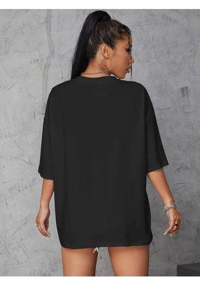 Flood Of Style Kadın Siyah Fbı Baskı Tshirt