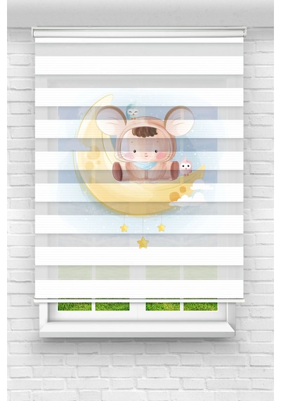 Perdeoutlet38 Baskılı Renkli Ay Ve Çocuk Dijital Baskılı Zebra Perde-cocuk Odası-stor Perde Model:tyc5fcf3988c57aa9e784ac00 Çok Renkli