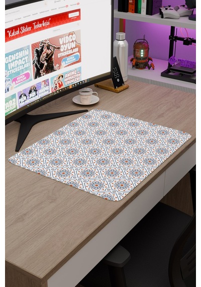 Türk Çini Kaymaz Dikişli Kauçuk Oyuncu Mousepad V3 - 48x40 Xl Gaming Mouse Pad Fare Altlığı