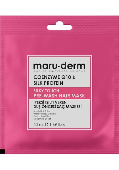 Maru.derm Duş Öncesi Saç Maskesi -coenzyme Q10 & Silk Protein Ipeksi Işıltı Veren Duş Öncesi Saç Maskesi 50 Ml