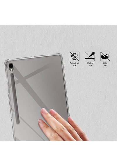 Galaxy Tab S9 Kılıf Uyumlu Zore Tablet Süper Silikon Kapak-renksiz Tablet Kılıfı