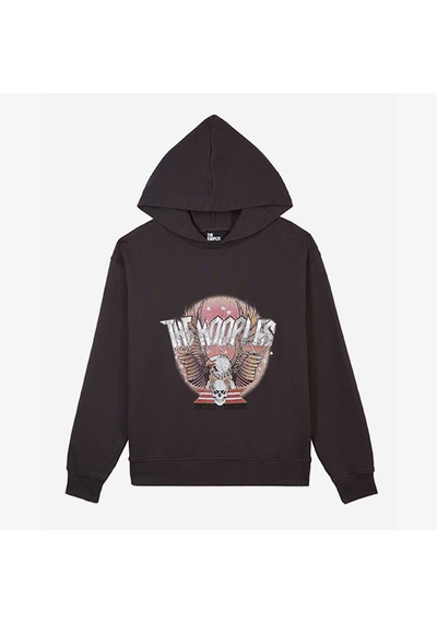 The Kooples Kadın Baskılı Kapüşonlu Gri Hoodie