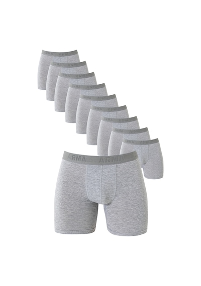 Arma Yıldız Erkek Gri Boxer 10'lu Paket Pamuklu Likralı Yumuşak Ve Esnek Kumaş Gri