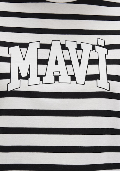 Mavi - Mavi Logo Baksılı Siyah Çizgili Tişört 1611360-84041 Siyah