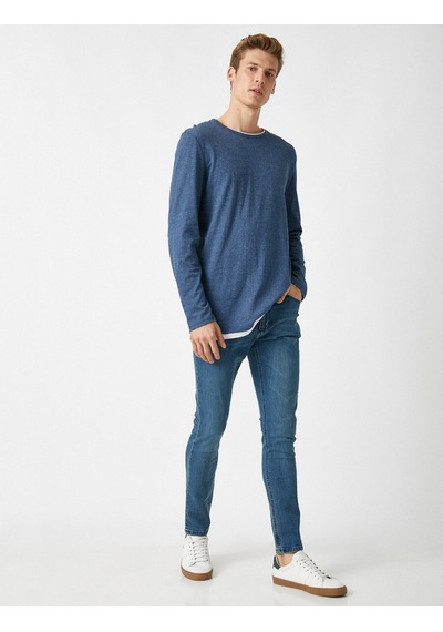 Koton Super Skinny Fit Kot Pantolon - Justin Jean Petrol 1kam43584md