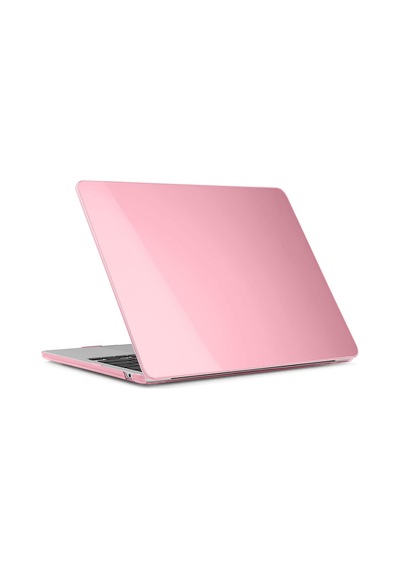 Novstrap Apple Macbook Air 15 İnç A2941 M2 Çip İle Uyumlu Parlak Kılıf + Şeffaf Klavye Kılıfı + Film Pembe