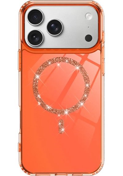 Newface Apple İphone 17 Pro Max Live Diamond Magsafe Kapak - Turuncu