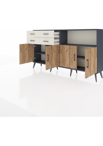 Arges Konsol 4 Raflı 4 Çekmeceli 4 Kapaklı 176x30x99 Antrasit-çam/aytaşı Atlas Çam/aytası - Antrasıt Arges Konsol 4 Raflı 4 Çekmeceli 4 Kapaklı 176x30x99 Antrasit-çam/aytaşı Atlas Çam/aytası - Antrasıt