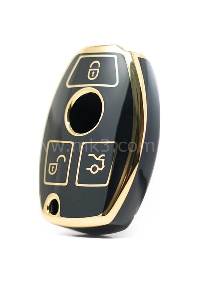 Mercedes Uyumlu Nano Anahtar Kılıfı Siyah Gold Renk 01-16 Model Arası