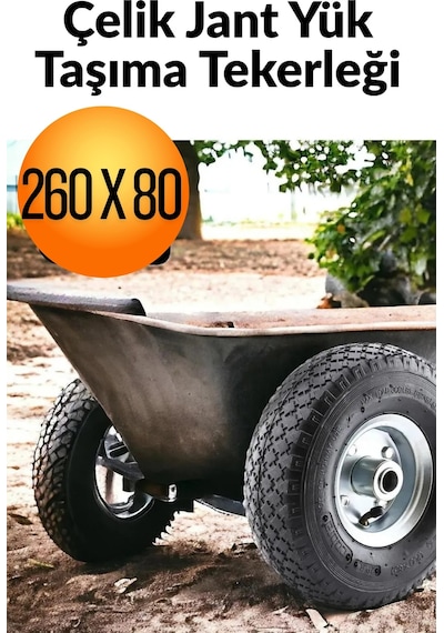 260 X 80 Mm Çelik Jant Tekerlek Siboplu Bilyeli Rulmanlı Havalı Dublex El Arabası Yük Taşıma Tekeri İskele Tekeri Taşıma Arabası Tekeri 260 X 80 Mm Çelik Jant Tekerlek Siboplu Bilyeli Rulmanlı Havalı Dublex El Arabası Yük Taşıma Tekeri İskele Tekeri Taşıma Arabası Tekeri