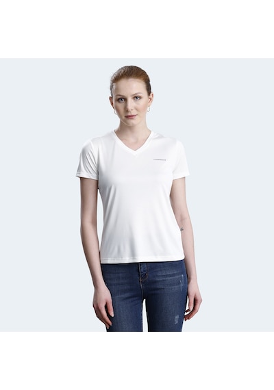 Lumberjack 5M WB PES V NECK 11CT127 5FX Kadın  Ekru Tişört