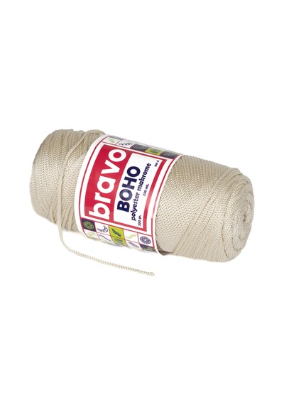 Boho Polyester Makrome İplik 2 Mm 200 Gr 230 Metre No: 4 Renk Kodu: 10 Kemik