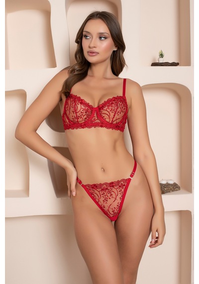 La Linaa Anastasia Çiçek Nakışlı Transparan Balenli Bralet & Tanga İç Çamaşır Takımı Kırmızı - 612543243 Kırmızı La Linaa Anastasia Çiçek Nakışlı Transparan Balenli Bralet & Tanga İç Çamaşır Takımı Kırmızı - 612543243 Kırmızı