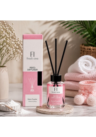 Baby Powder Çubuklu Oda Kokusu 110 Ml Reed Diffuser Kalıcı Ferah Ev Kokusu Bebek Kokusu