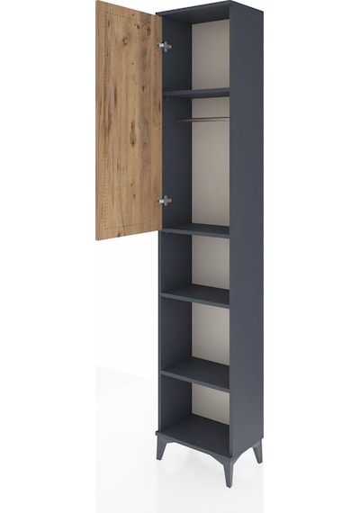Arges Dolap 4 Raflı Tek Kapaklı Tek Askılı 44x30x221 Antrasit... Antrasit