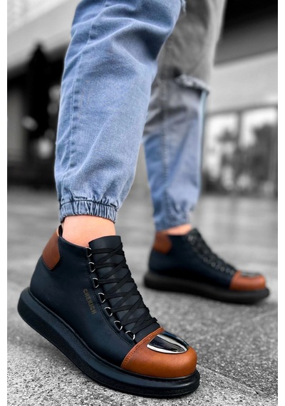 Saklımoda Ch267 Gst Roma Mirror Erkek Bot Sıyah/taba Çok Renkli