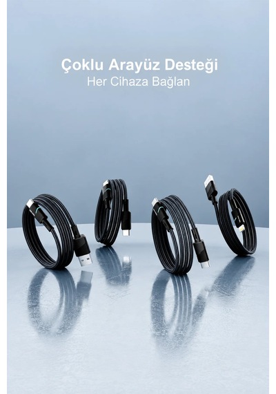 Ven-dens Vd-dcy05 60 W Pd Type-c To Type-c Hızlı Şarj Ve Veri Kablosu, 1 Metre, Naylon Örgü, Siyah