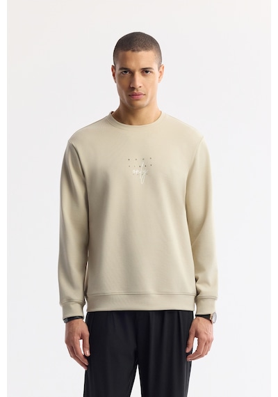 Avva Erkek Taş Bisiklet Yaka Baskılı Bi-stretch İnterlok Regular Fit Sweatshirt A51y1235