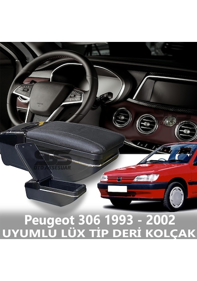 Peugeot 306 1993 - 2002 Uyumlu Premium Deri Kol Dayama Kolçak Lüx Tip