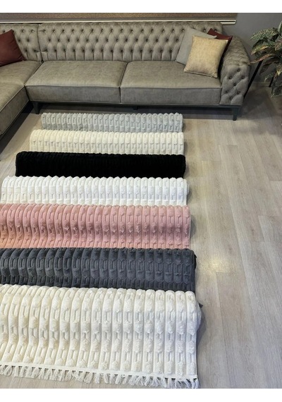 Aries Home Tavşan Tüyü Yumuşak Keçeleşmez Kaymaz Dekoratif Bella İthal Kalite Post Halı Krem