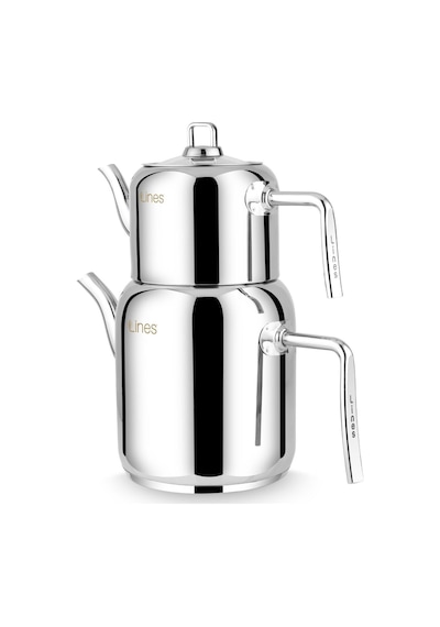 Lines Mercan Metal Kulp Paslanmaz Çelik Çaydanlık Bej