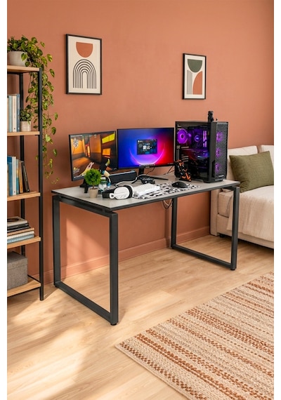 Arpelia Çalışma Masası 140x70x73 Cm Dikdörtgen Ayaklı Antrasit Arpelia Çalışma Masası 140x70x73 Cm Dikdörtgen Ayaklı Antrasit