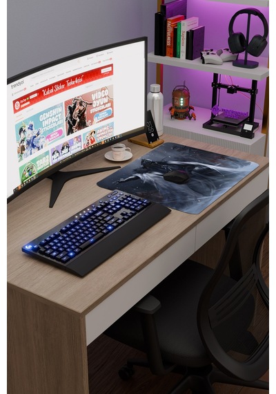 Capitano Genshin Impact Anime Oyuncu V4 - 48x40 Xl Gaming Mouse Pad Fare Altlığı