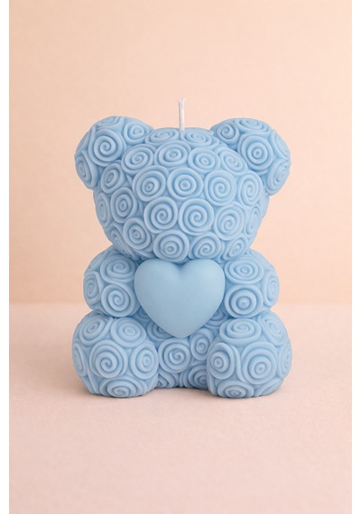 20'li Ayıcık Şeklinde Kokulu Mum Söz Nişan Baby Shower Hediyeliği Mavi