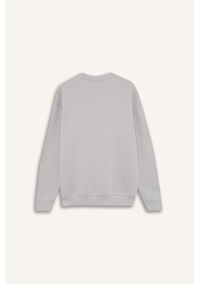 DeFacto Boxy Fit Bisiklet Yaka Baskılı Sweatshirt X8282AZ24AUGR184